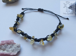 Makramowa bransoletka 10 kamieni cytryn amulet witch talizman makrama