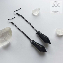 Kolczyki Czarne Kryształki goth witchy