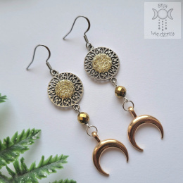 Kolczyki Gold Lunula hematyt