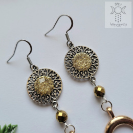 Kolczyki Gold Lunula hematyt