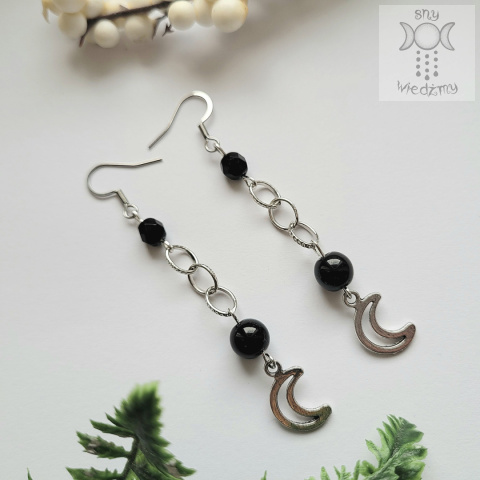 Kolczyki Moon Chain onyks Kolczyki Moon Chain onyks