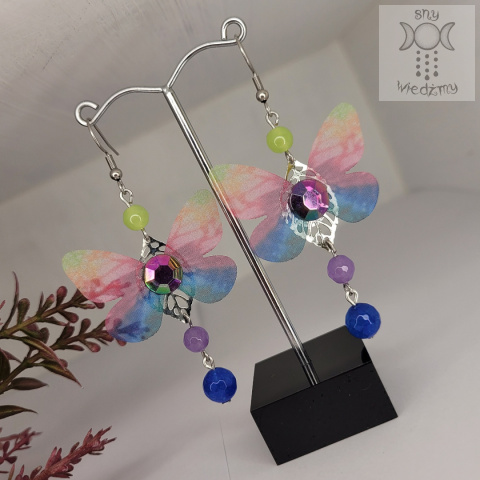 Kolczyki Motylki Fairy alternative witchy jadeit rainbow kolorowe tęczowe Kolczyki Motylki Fairy alternative witchy jadeit rainbow kolorowe tęczowe