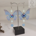 Kolczyki Motylki Fairy alternative witchy jadeit kobaltowe