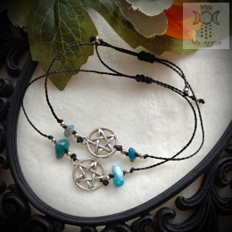 Bransoletka pentagram apatyt witch kamienie naturalne
