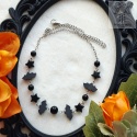 Choker Gacek onyks stal nietoperz fimo goth gothic Halloween