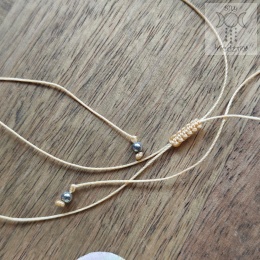 Choker Kotek piryt gwiazdy makrama kamienie