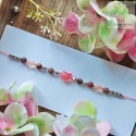 Choker Kotek rodonit gwiazdy makrama kamienie