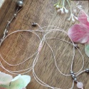 Choker Kotek kwarc różowy gwiazdy makrama kamienie