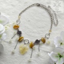 Choker Kwitnący żółty kwiatki liście fairy wróżka fantasy