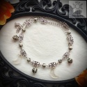 Filigranowy choker beżowy jaspis dalmatyńczyk księżyce moon