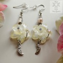 Kolczyki Moon Orchid agat sakura księżyce kwiaty moon fairy