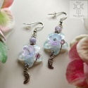 Kolczyki Moon Orchid jadeit księżyce kwiaty moon fairy