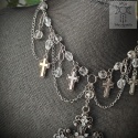 Kolia Crystality Cross II krzyże kryształki stal naszyjnik