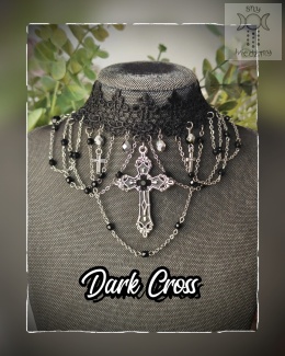 Kolia Dark Cross łańcuszki koronka krzyże goth gothic