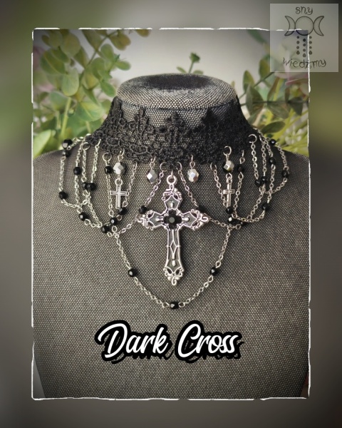 Kolia Dark Cross łańcuszki koronka krzyże goth gothic