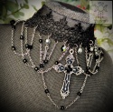 Kolia Dark Cross łańcuszki koronka krzyże goth gothic
