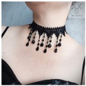 Kolia Pure Rosa Gothic Kryształki choker dusik Goth victorian