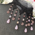 Kolia Pure Rosa Gothic Kryształki choker dusik Goth victorian