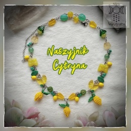 Naszyjnik Cytryna kwiaty listki fairy wróżka