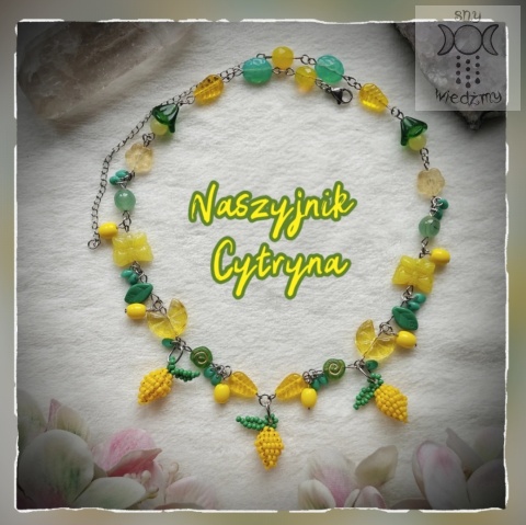Naszyjnik Cytryna kwiaty listki fairy wróżka