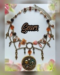 Naszyjnik Gears steampunk goth trybiki łańcuszki klucz wskazówki zegar