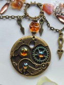 Naszyjnik Gears steampunk goth trybiki łańcuszki klucz wskazówki zegar