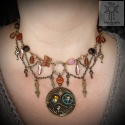 Naszyjnik Gears steampunk goth trybiki łańcuszki klucz wskazówki zegar