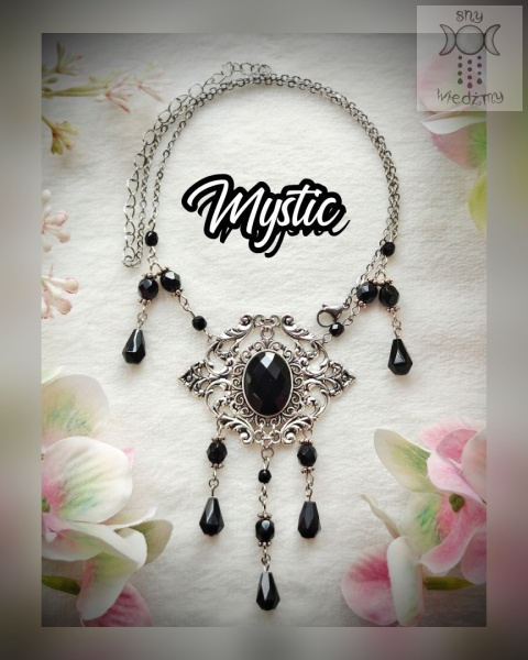 Naszyjnik Mystic rozeta kryształki filigranowy crystal Black