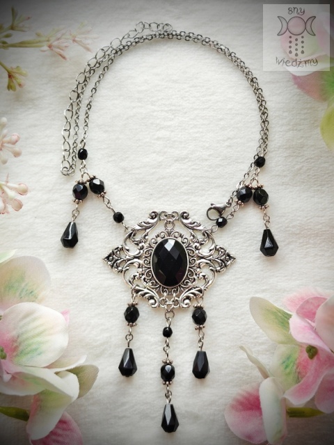 Naszyjnik Mystic rozeta kryształki filigranowy crystal Black