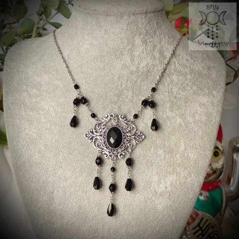 Naszyjnik Mystic rozeta kryształki filigranowy crystal Black