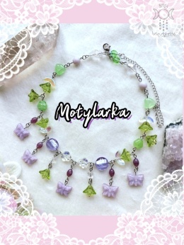 Naszyjnik Motylarka koraliki motyl owad stal fairy wróżka