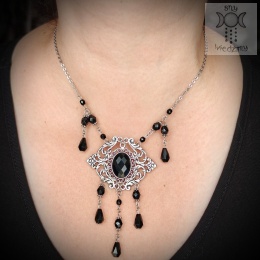 Naszyjnik Mystic rozeta kryształki filigranowy crystal Black