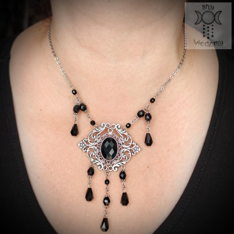 Naszyjnik Mystic rozeta kryształki filigranowy crystal Black