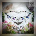 Naszyjnik Night Moth Galaxy stal ametyst noc kairu ćma gwiazdy