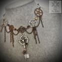 Naszyjnik Mechanical Key steampunk goth trybiki łańcuszki klucz