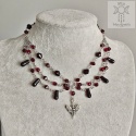 Naszyjnik Bloody Moth stal goth bordo burgundowy