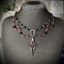Naszyjniki Vampire Cross kryształki goth gothic stal
