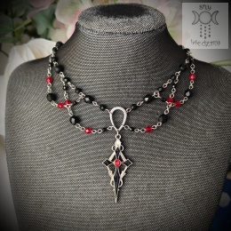 Naszyjniki Vampire Cross kryształki goth gothic stal