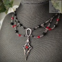 Naszyjniki Vampire Cross kryształki goth gothic stal