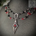 Naszyjniki Vampire Cross kryształki goth gothic stal