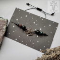 Bransoletka Moon Pentagram onyks agat indyjski makrama