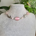Choker Naszyjnik Fantasy Moon agat kwarc różowy księżyc