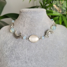 Choker Naszyjnik Fantasy Moon agat opalit księżyc