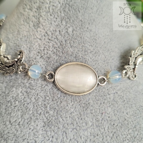 Choker Naszyjnik Fantasy Moon agat opalit księżyc