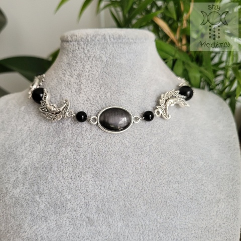 Choker Naszyjnik Fantasy Moon onyks księżyc