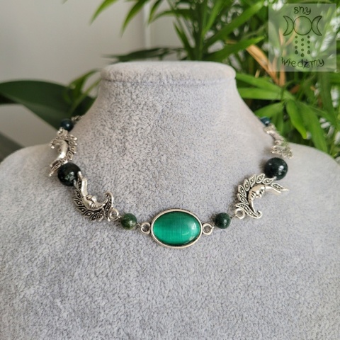 Choker Naszyjnik Fantasy Moon agat indyjski księżyc