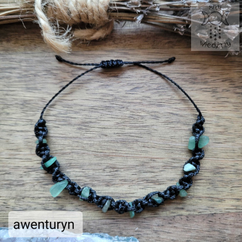 Makramowa bransoletka 10 kamieni awenturyn amulet witch makrama Makramowa bransoletka 10 kamieni awenturyn amulet witch makrama
