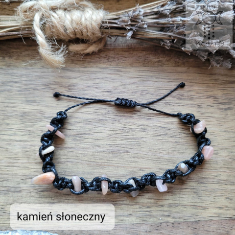 Makramowa bransoletka 10 kamieni kamień słoneczny amulet witch makrama Makramowa bransoletka 10 kamieni kamień słoneczny amulet witch makrama