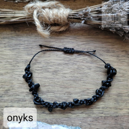 Makramowa bransoletka 10 kamieni onyks amulet witch makrama