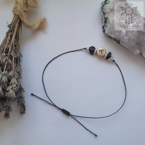 Bransoletka Znak zodiaku Baran czarny turmalin Bransoletka Znak zodiaku Baran czarny turmalin